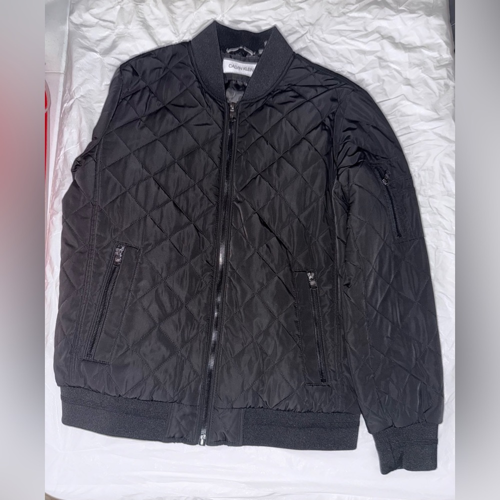 CALVIN KLEIN MEN'S WATER RESISTANT / WIND BLOCK BOMBER BLACK JACKET SIZE M